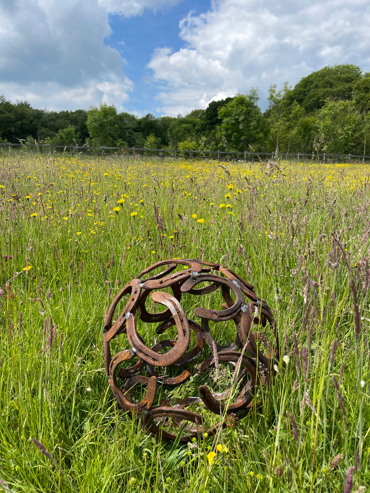 Horseshoe Sphere Garden Ball Sculpture