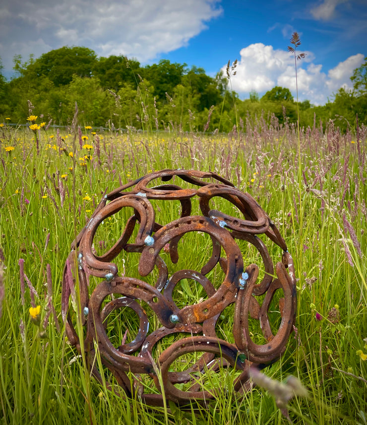 Horseshoe Sphere Garden Ball Sculpture