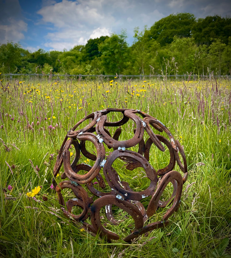 Horseshoe Sphere Garden Ball Sculpture