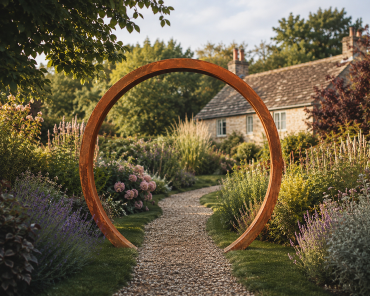 Rustic Moon Gate Archway Sculpture Architectural