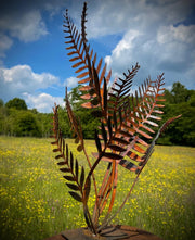 Rustic Rusty Metal Fern Leaf Art Flower Garden Landscape Garden Art Yard Art Sculpture Gift
