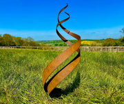 Medium Exterior Rustic Metal Spiral Fire Energy Flowing Organic Garden Stake Yard Art  Sculpture  Gift   Present