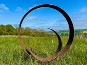 Exterior Rustic Garden Stake Ring Hoop Metal Yard Art  Centre Piece Vegetable Patch Flower Bed Abstract Modern Sculpture  Gift