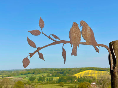 Large Love Birds Fence Topper