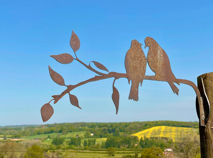 Large Love Birds Fence Topper