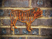 Small Exterior Bulldog Dog Garden Wall House Gate Sign Hanging Metal Sculpture Art  Gift   Present