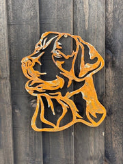 Large Exterior Rustic Labrador Retriever Dog Garden Wall House Gate Fence Sign Hanging Metal Art Sculpture  Gift   Present