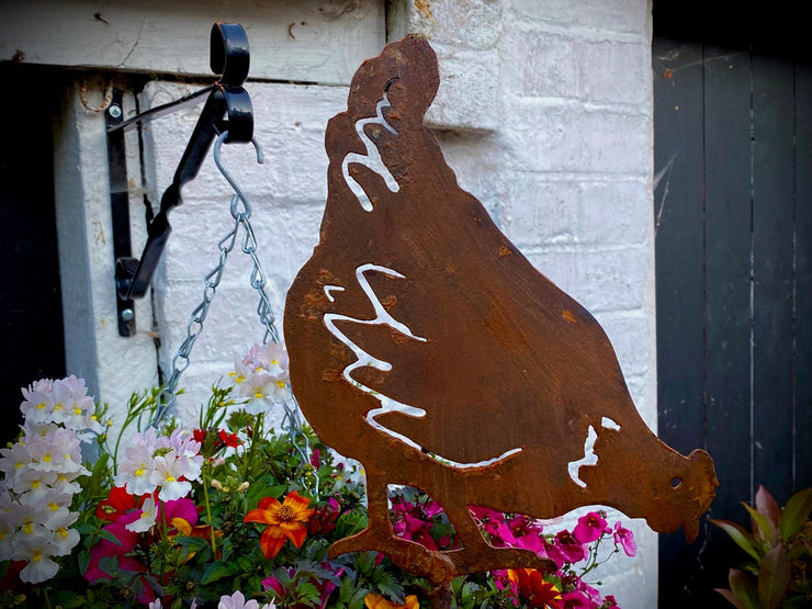 Hen Pecking Garden Stake