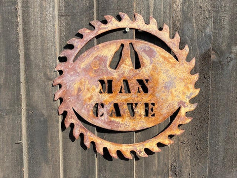 Exterior Rustic Man Cave Dad    Dad Present Garden Wall Art Shed Sign Hanging Metal Rustic Art  Gift   Present