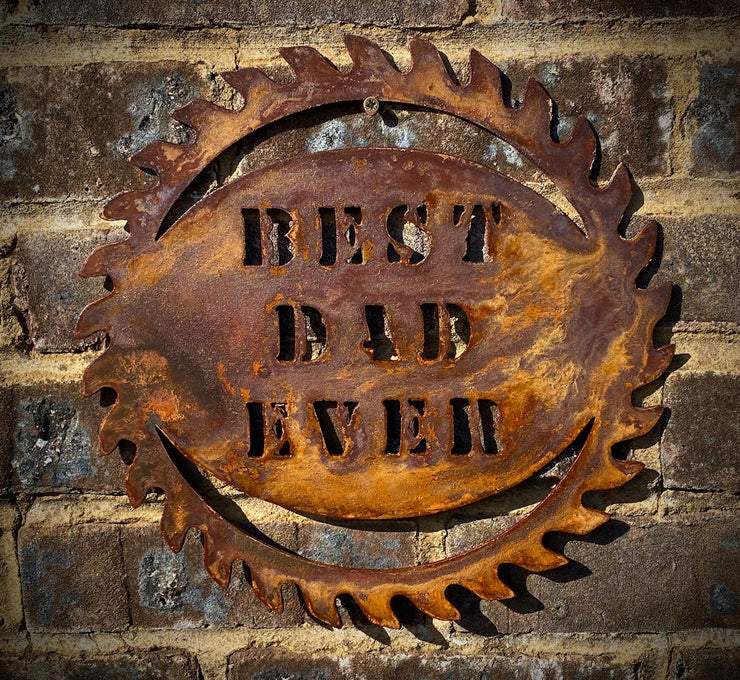 Large Best Dad Ever Saw Blade Sign