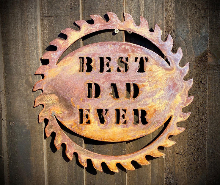 Large Best Dad Ever Saw Blade Sign