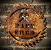 Large Exterior Rustic Dads Shed Sign Dad    Father  Dad Present Garden Wall Art Shed Sign Hanging Metal Rustic Art  Gift
