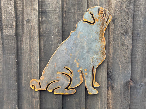 Small Exterior Rustic Pug Dog Garden Wall House Gate Sign Hanging Metal Art Sculpture  Gift   Present