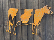 Large Exterior Rustic Cow Dairy Cattle Farm Animal Garden Wall House Gate Fence Sign Hanging Rusty Metal Art Sculpture  Gift