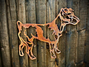 Large Exterior Rustic Rusty Jack Russell Dog Garden Wall Hanger House Gate Fence Sign Hanging Metal Art Sculpture  Gift