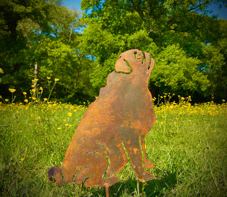Large Pug Garden Stake