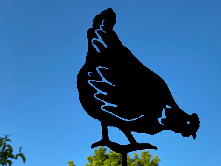 Hen Pecking Garden Stake