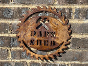 Exterior Rustic Dads Shed Sign Dad    Father  Dad Present Garden Wall Art Shed Sign Hanging Metal Rustic Art  Gift   Present