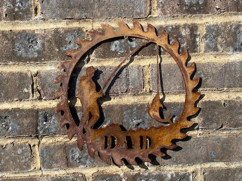 Exterior Rustic Dad Sign Dad    Father  Dad Present Fishing Garden Wall Art Shed Sign Hanging Metal Rustic Art  Gift   Present