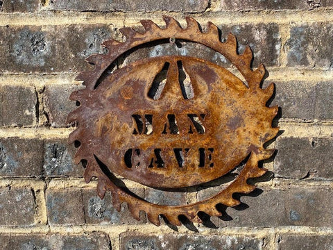 Exterior Rustic Man Cave Dad    Dad Present Garden Wall Art Shed Sign Hanging Metal Rustic Art  Gift   Present