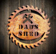 Large Exterior Rustic Dads Shed Sign Dad    Father  Dad Present Garden Wall Art Shed Sign Hanging Metal Rustic Art  Gift