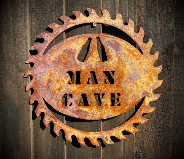 Large Man Cave Saw Blade Sign