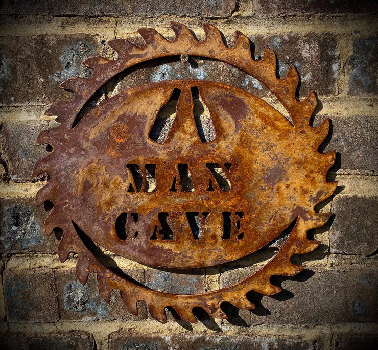 Large Man Cave Saw Blade Sign