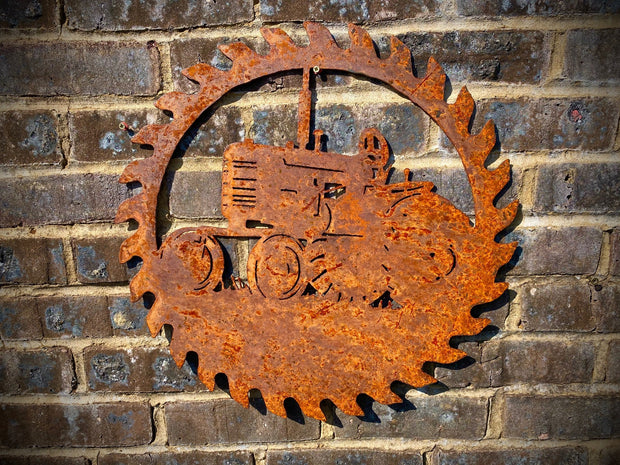Exterior Large Rustic Vintage Tractor Sign Old Tractor Farming  Dad Present Garden Wall Art Shed Sign Hanging Metal Rustic Art  Gift