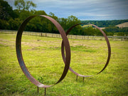 Large Pair Of Wide Garden Ring Hoop Sculpture