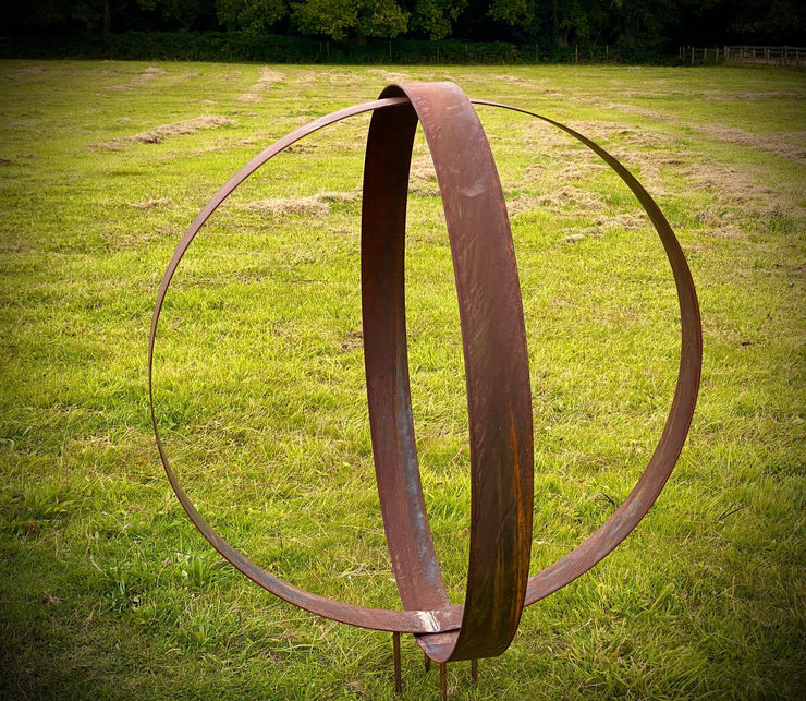 XL Pair of Wide Ring Hoop Sculpture