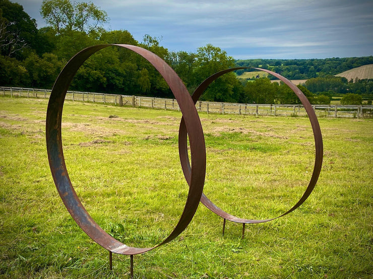 XL Pair of Wide Ring Hoop Sculpture
