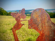 Small Exterior Rustic Rusty Metal Day Dream Fairy Pixie Girl Butterfly Garden Fence Topper Yard Art Gate Post  Sculpture  Gift
