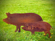 Large Exterior Rustic Rusty Metal Pig Farm Animal Garden Stake Yard Art  Centre Piece Vegetable Patch Rockery Cottage Sculpture
