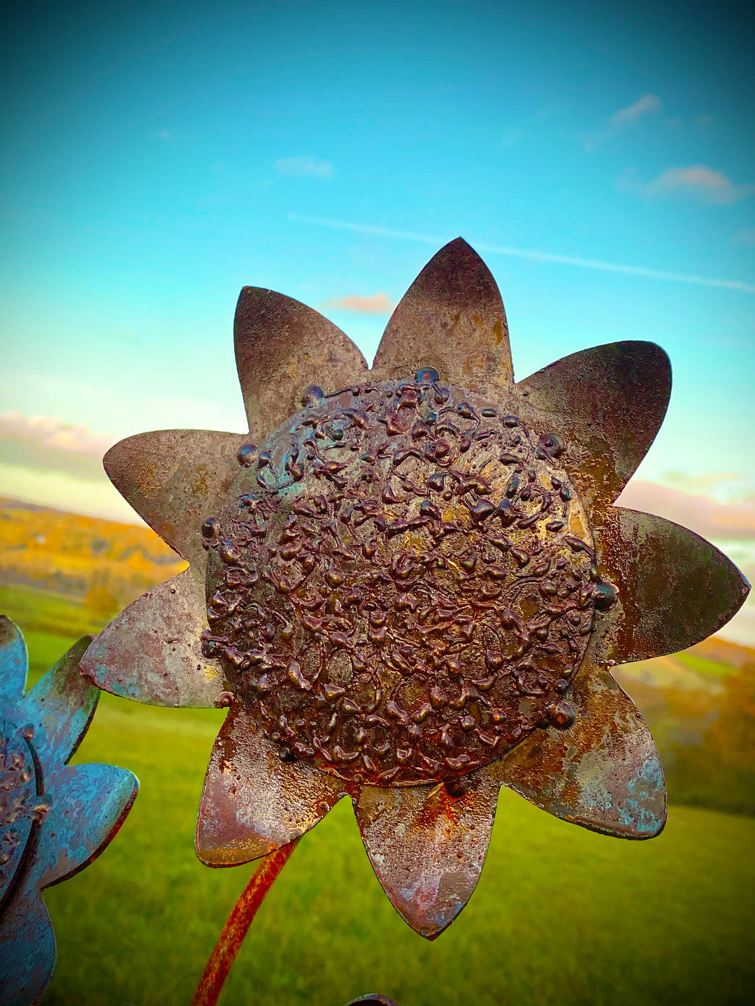 Sunflower Sculpture Rustic Garden Art