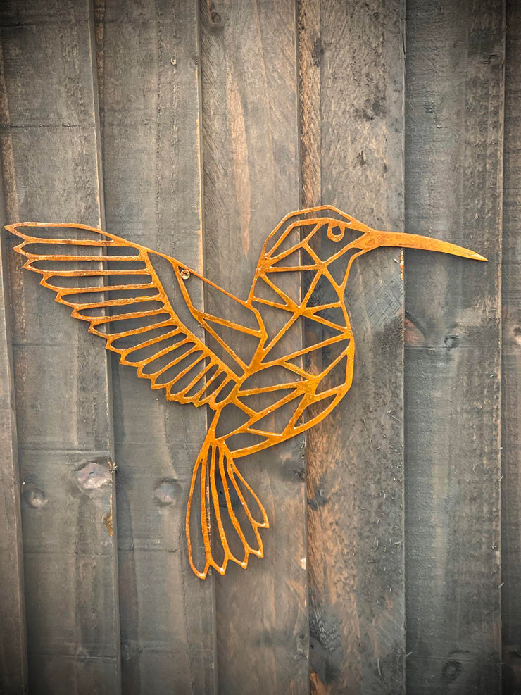Hummingbird Geometric Garden Stake
