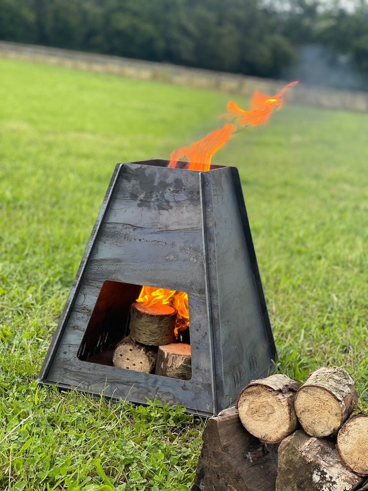 Flat Pack Fire Pit Chiminea Log For Camping & Travelling