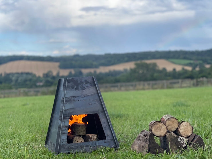 Flat Pack Fire Pit Chiminea Log For Camping & Travelling