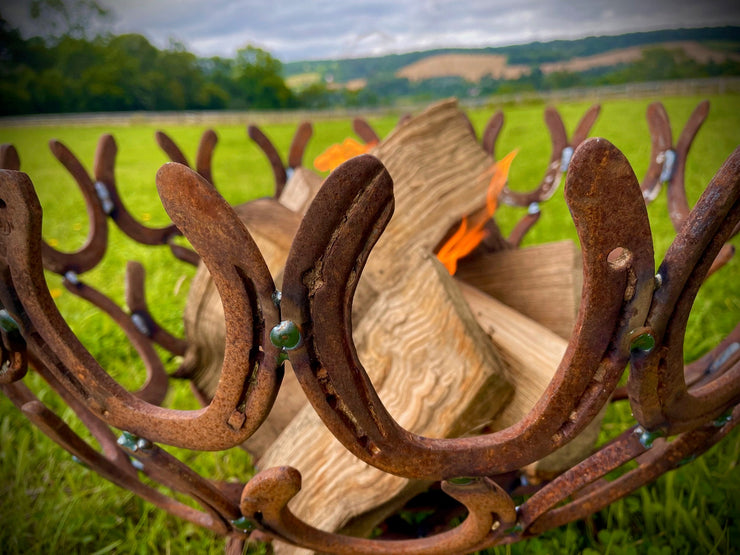 Horseshoe Firepit Ash Pan - Horse Shoe Sculpture