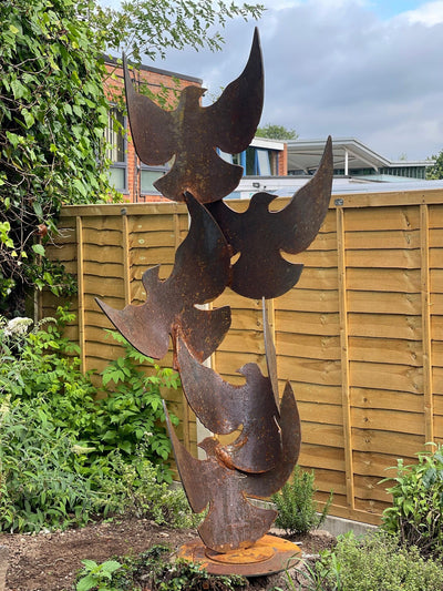 Exterior Rustic Rusty Metal Abstract Dove Sculpture Modern Simplistic Metal Lawn Garden Art Yard Art Gift   Present